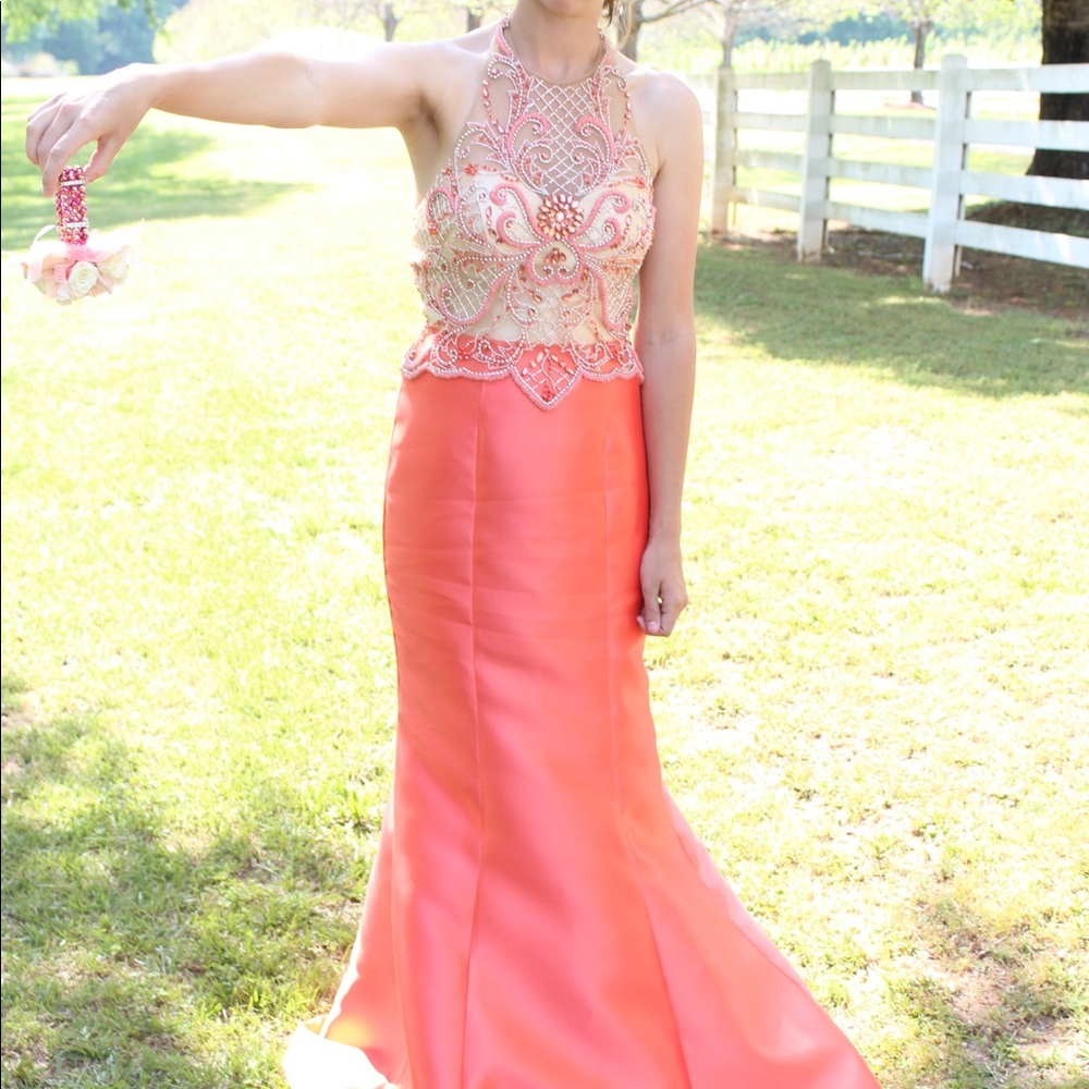 Mermaid High Neck Prom Dress